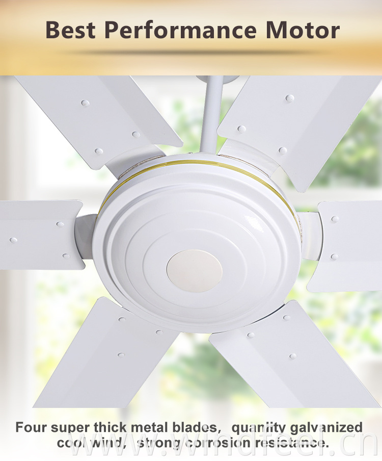 Foshan Factory 56inch Household Modern Five Metal Blades Safty Ceiling Fan